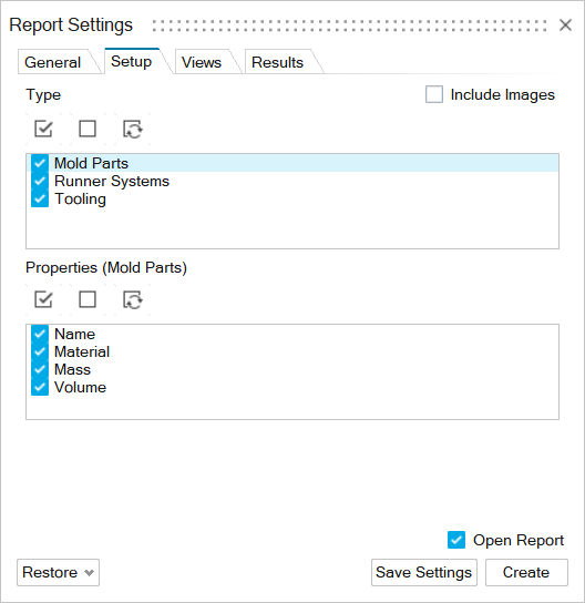 Customize the Report Settings and Create a Report