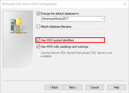 Connector Dialog for ODBC - Configuration Notes