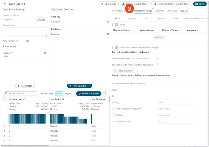 Working with Data Table Editor