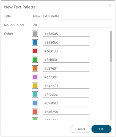 Creating a New Text Color Palette In the Workbook