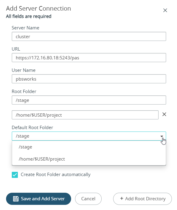 Default Root Folder
