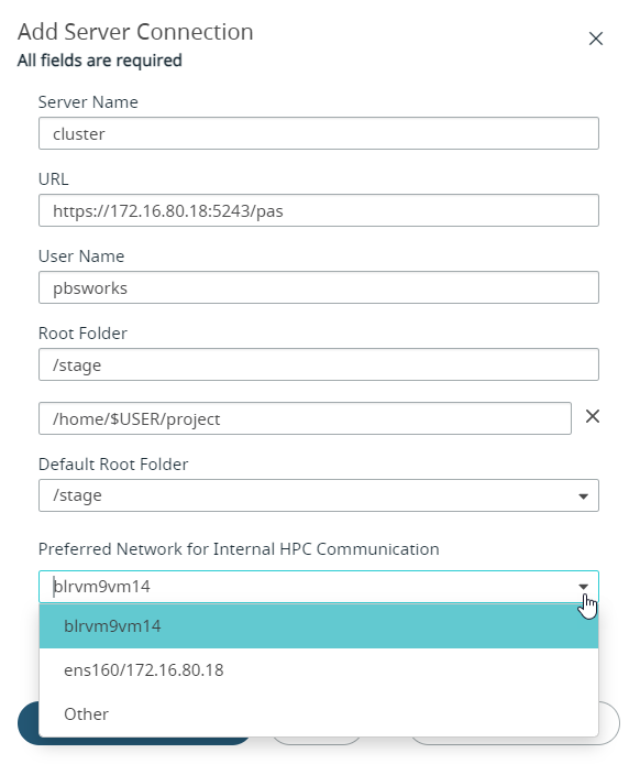 Preferred Network for Internal HPC Communication