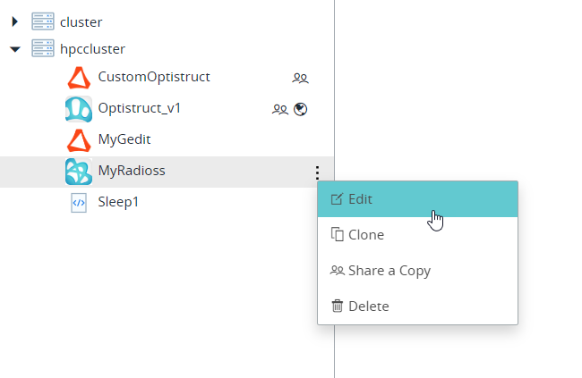 Edit Application Defintions