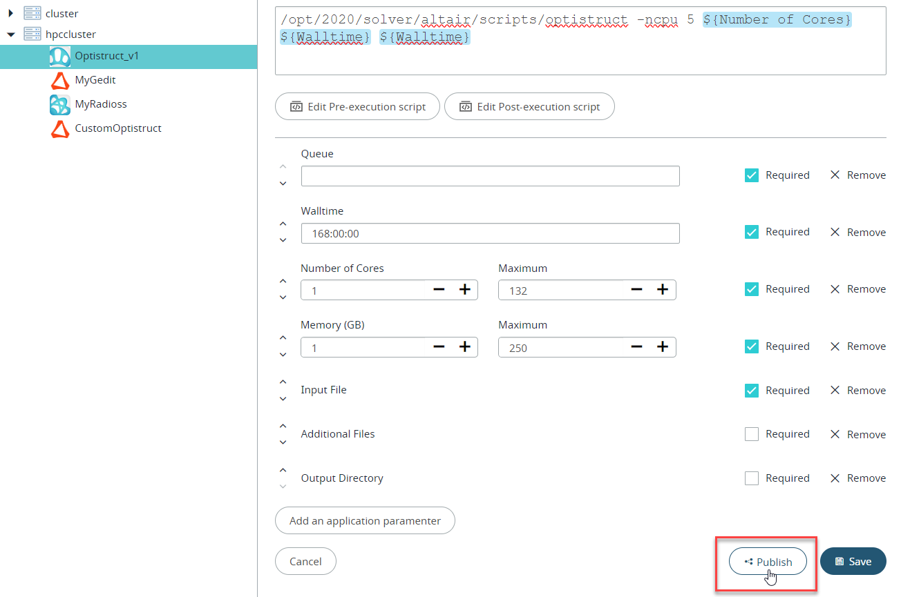 Publish Application Definitions