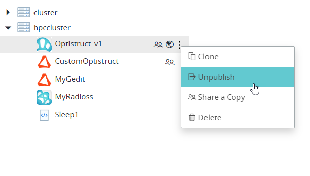 Unpublish Application Definition
