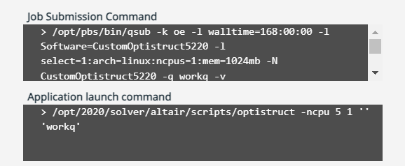 Job Submission Command and Solver Launch Command
