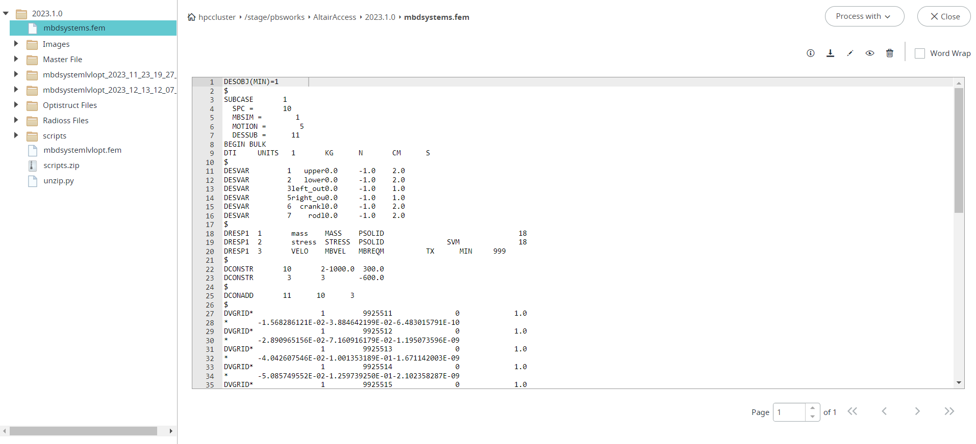 Opened File