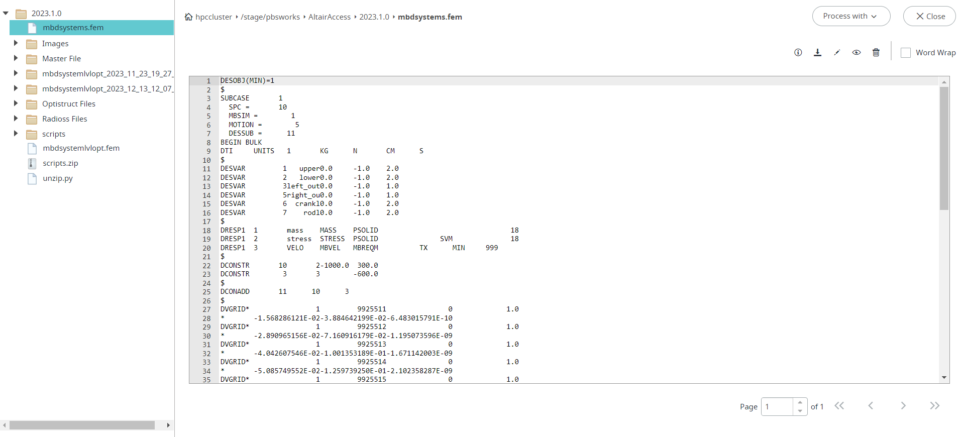 Opened File