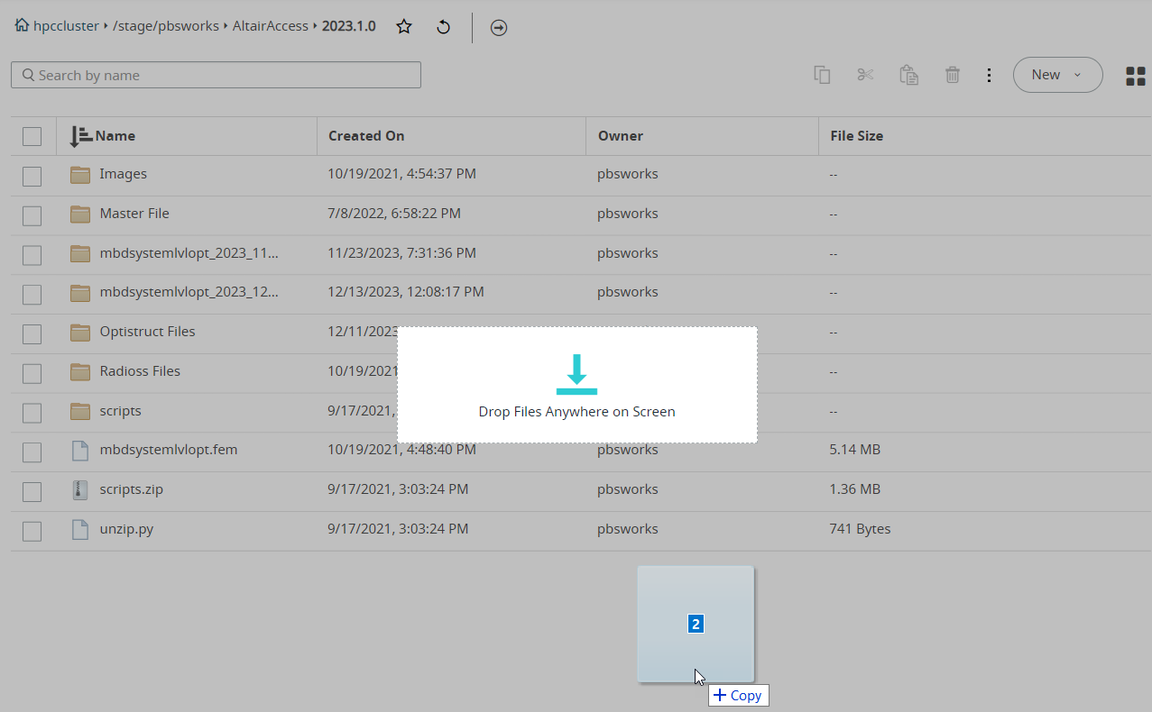 Drag the File to Upload