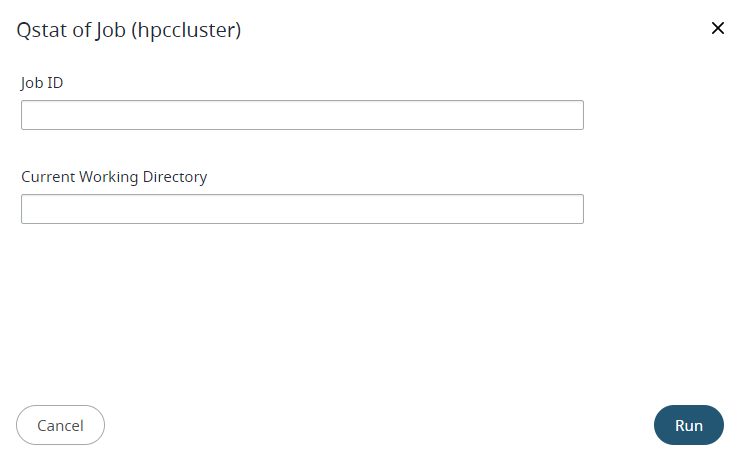Action Menu Input Dialog Box