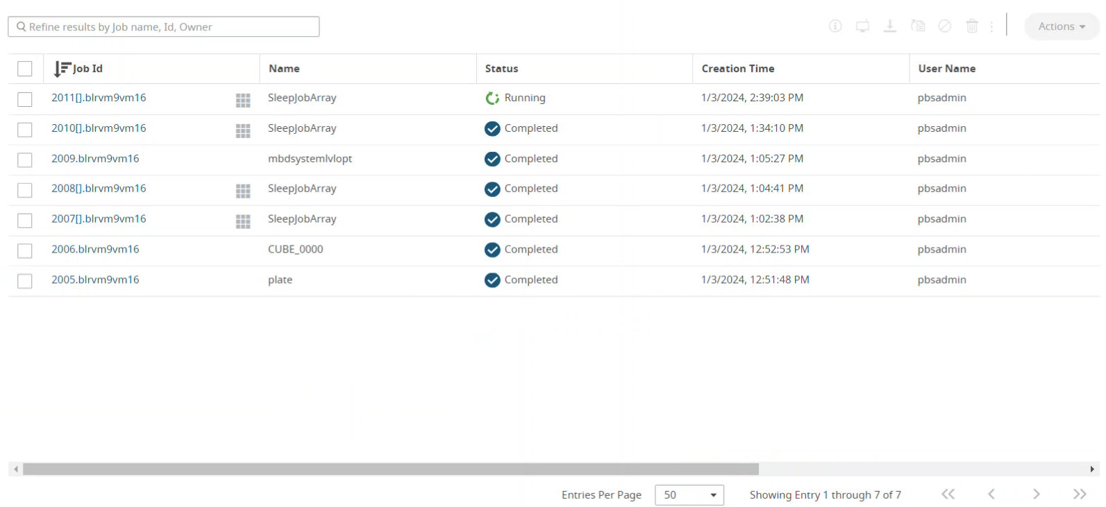 Job Monitoring View