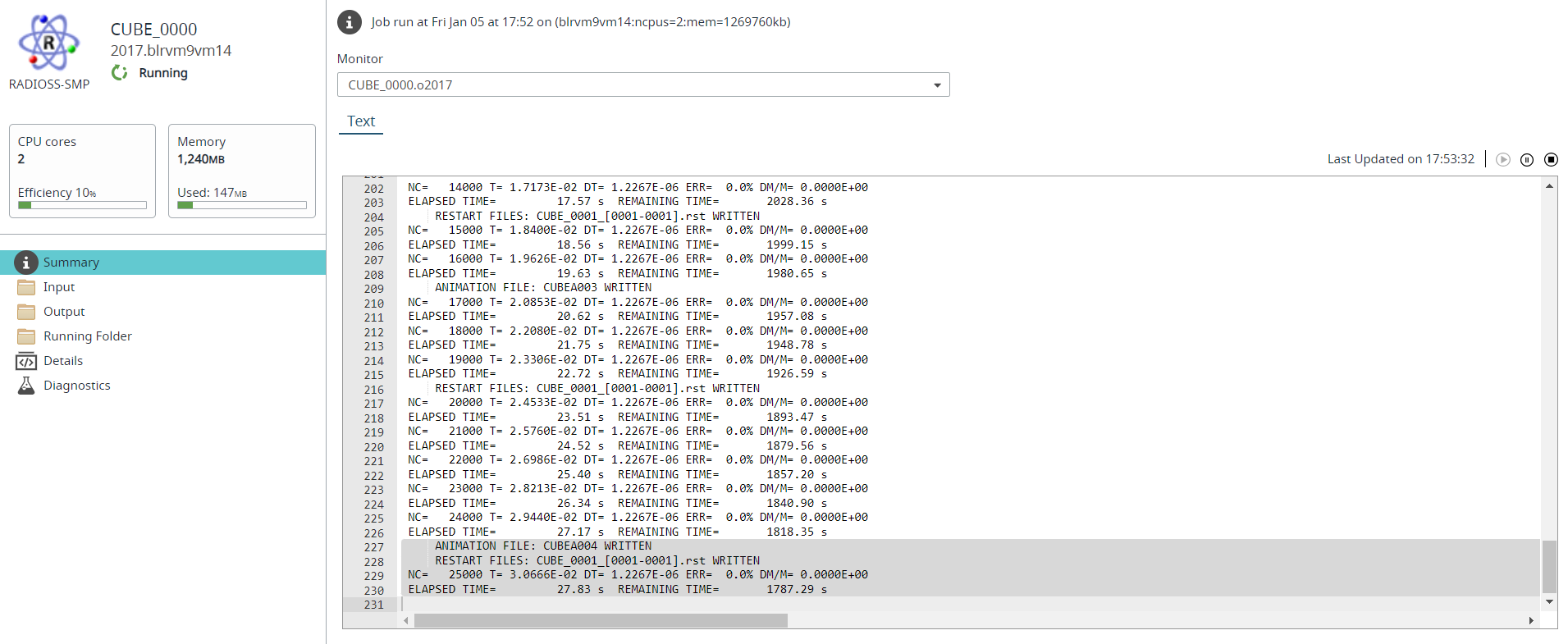 Job Summary Tab