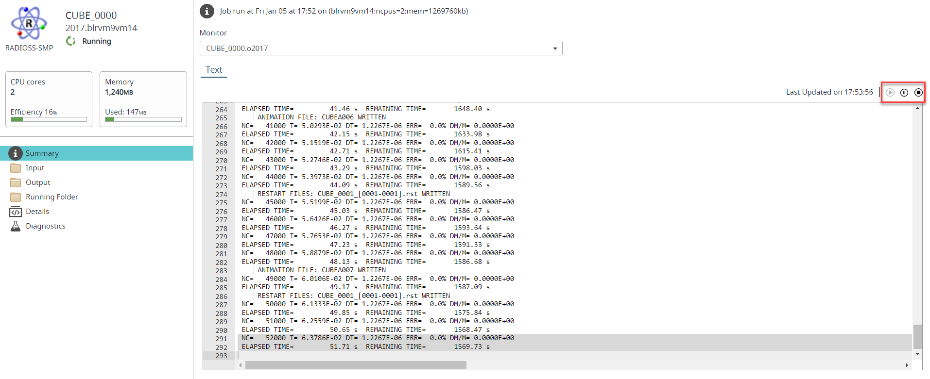 Job Summary File in Tailing Mode