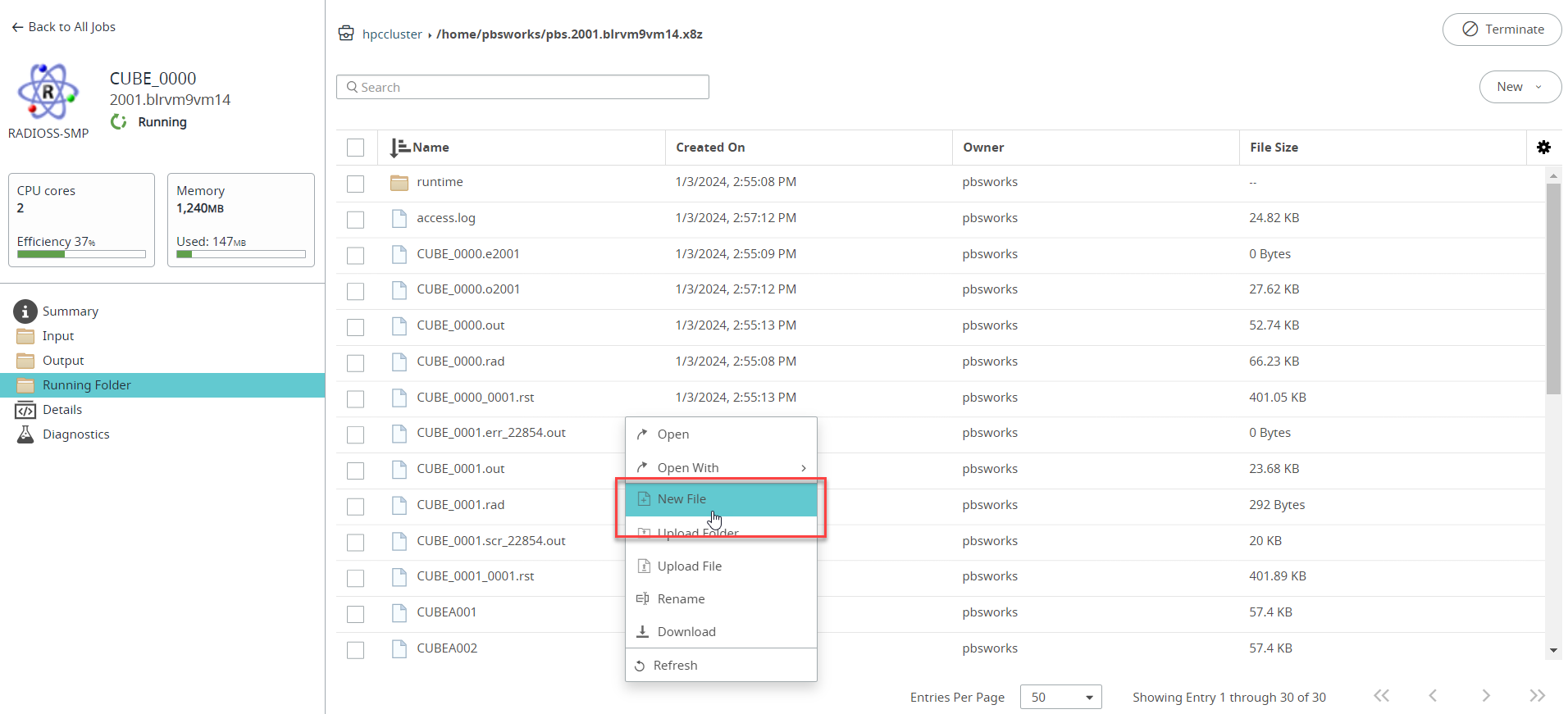 New File Option
