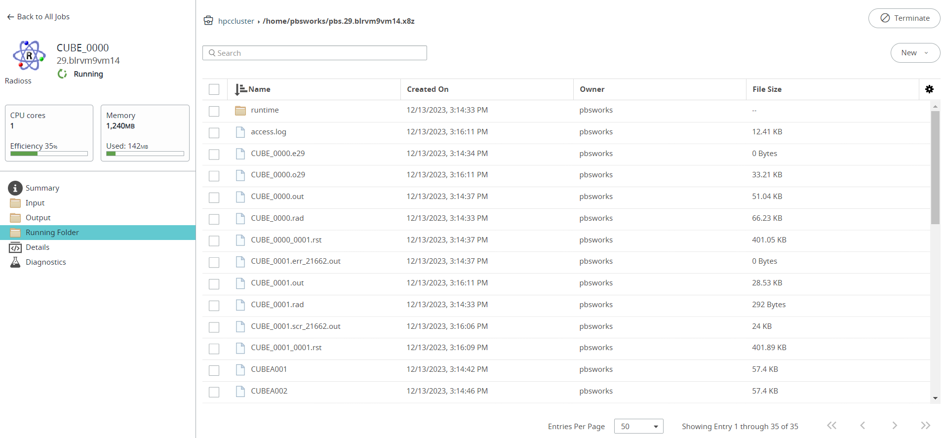 Job Running Folder
