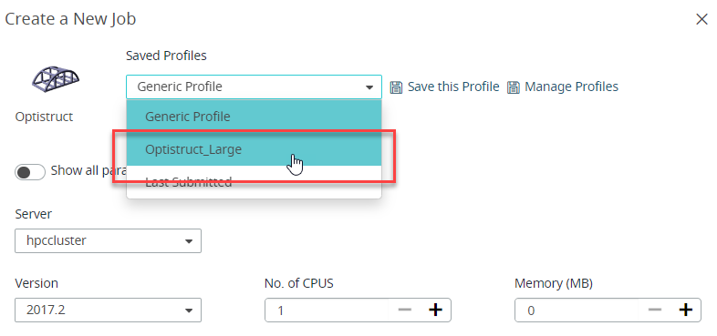 Saved Profiles List