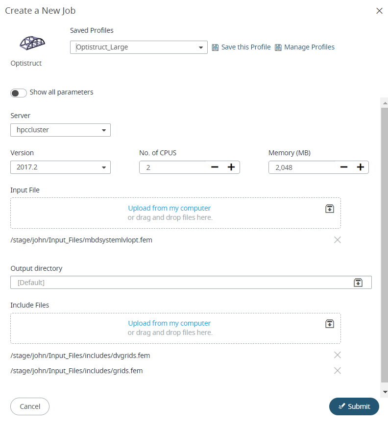 Profile Job Submission Form