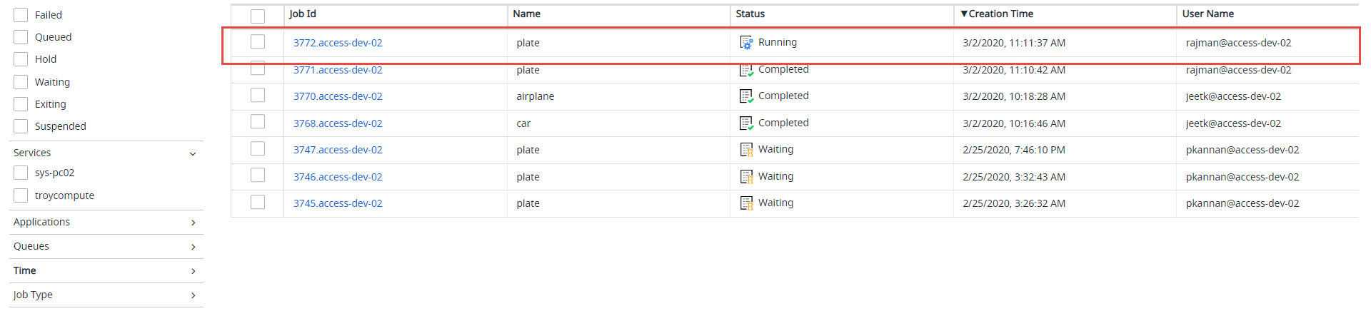 Job Monitoring