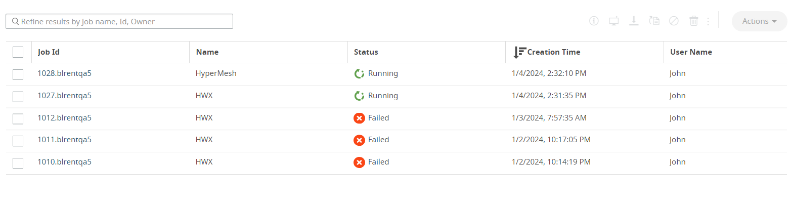Job Monitoring View