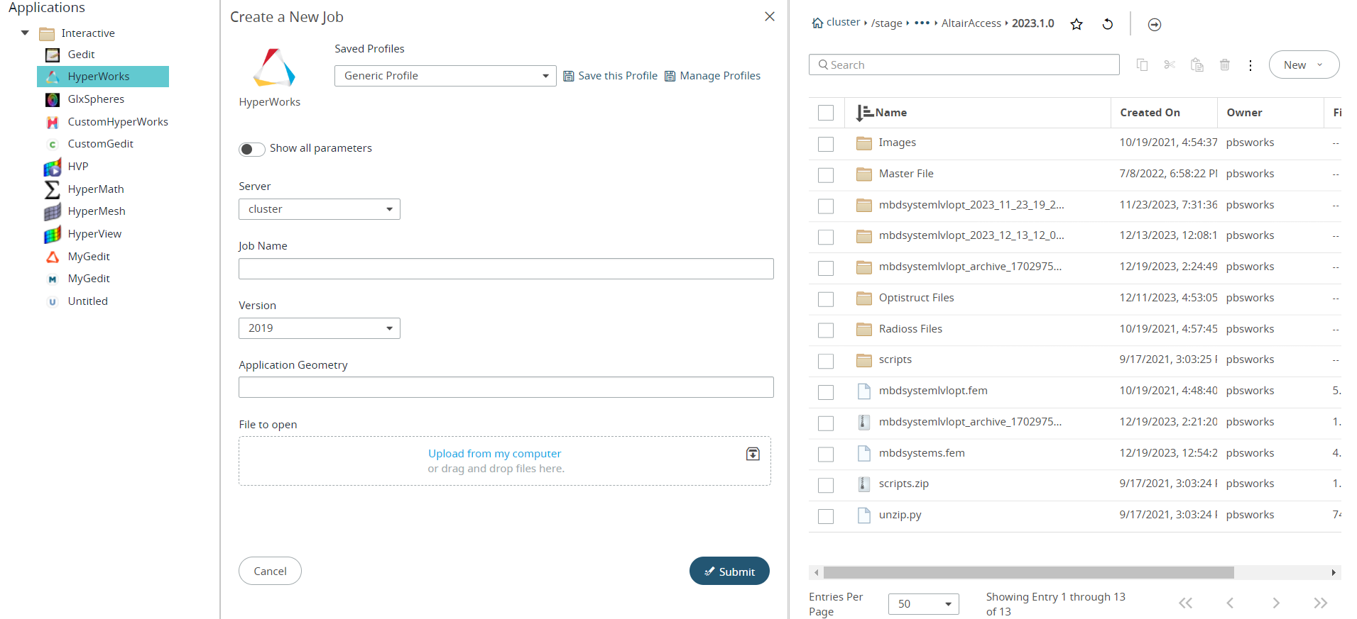 Job Submission Form