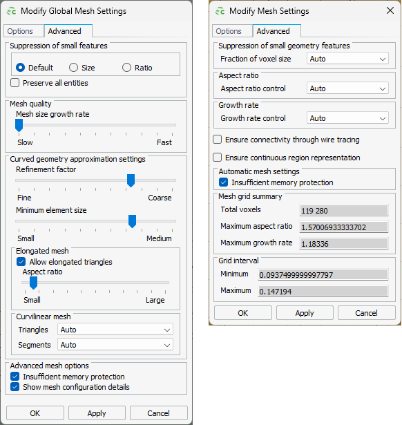 Advanced Meshing Options