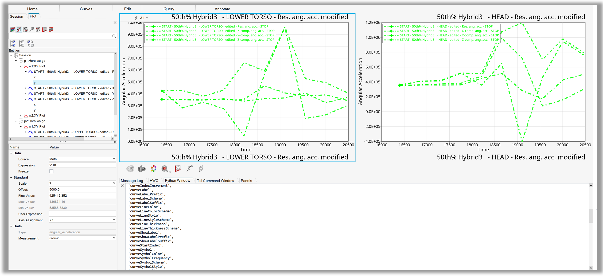 Multiple Curve Plotting — HyperMesh Python API 2025 documentation