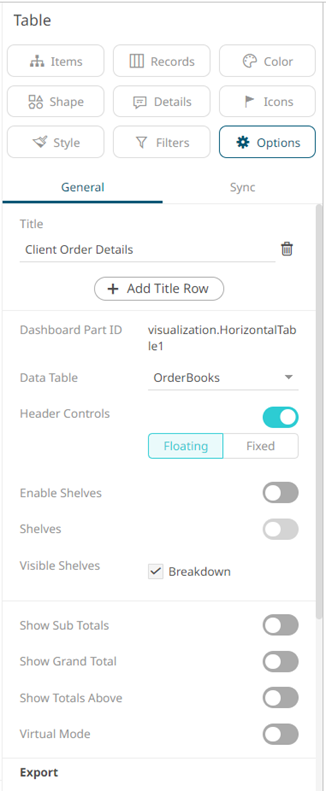 Modifying the Data Table that is Associated to the Visualization
